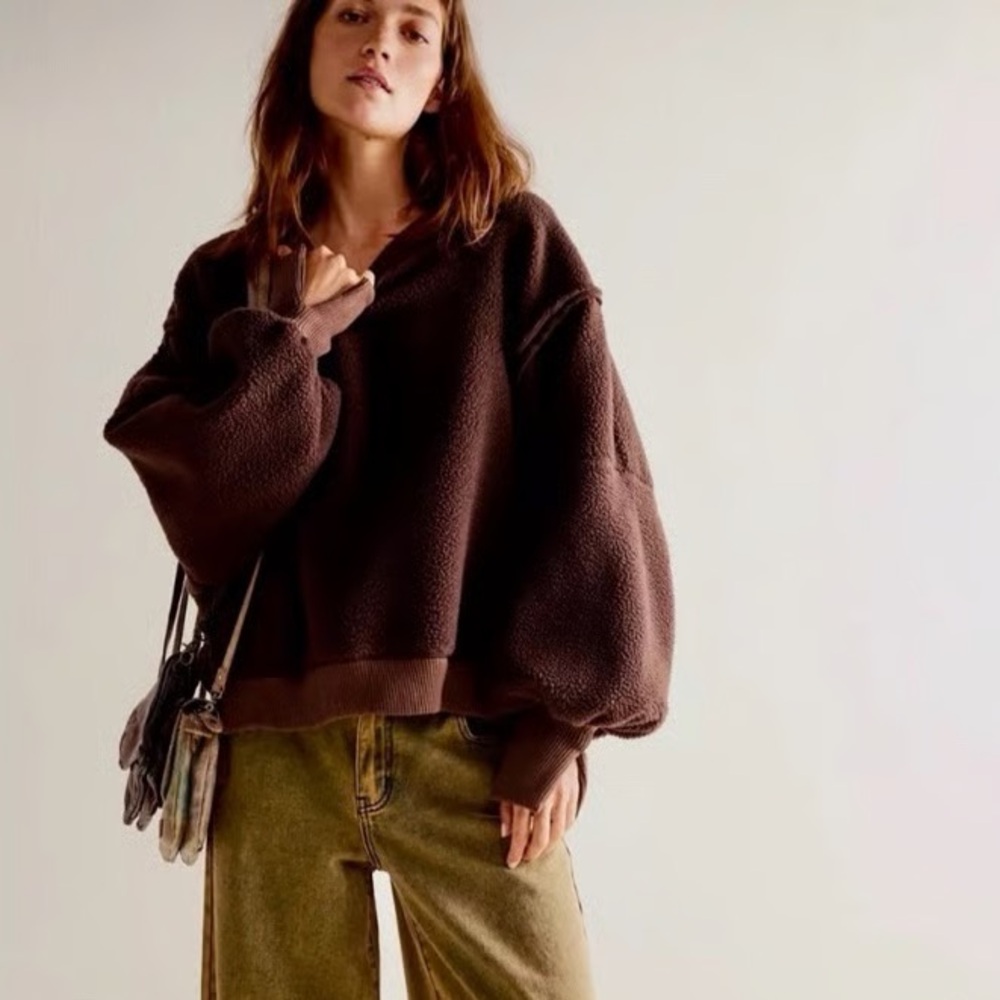 Free People Cozy Camden Sweatshirt - Walnut